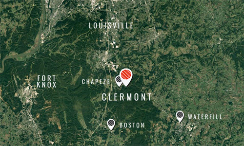 Terrain map of campus location markers